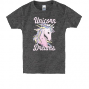 Дитяча футболка з єдинорогом і написом "Unicorn Dreams"