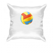Подушка с красно-сине-желтым волейбольным мячом