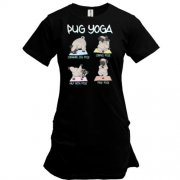 Подовжена футболка Pug Yoga Мопс Йога
