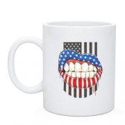 Чашка American lips Американський флаг Вуста