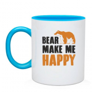 Чашка с надписью "Медведи делают меня счастливее"