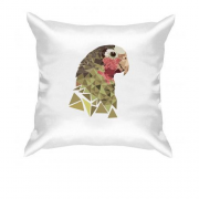 Подушка с дизайнерским папугаем