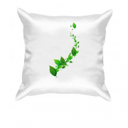 Подушка із зеленим листям