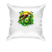 Подушка с бразильским попугаем