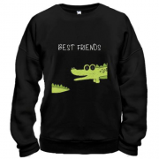 Свитшот с крокодилом и хвостом "Лучшие друзья"