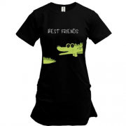 Подовжена футболка з крокодилом і хвостом "Кращі друзі"