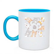 Чашка с котами и надписью "Вместе и Навсегда"