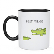 Чашка с крокодилом и хвостом "Лучшие друзья"