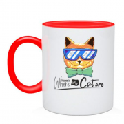 Чашка с котом в синих очках