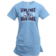 Подовжена футболка Live Fast Ride Free