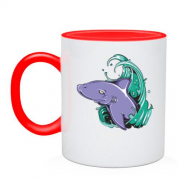 Чашка с акулой и волной