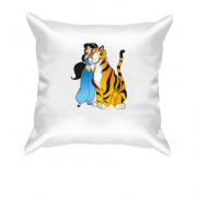 Подушка с принцессой Жасмин и тигром