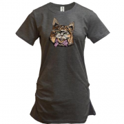 Подовжена футболка Cat Hipster Mind