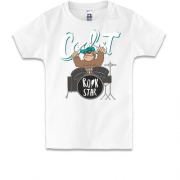 Детская футболка с обезьяной барабанщиком
