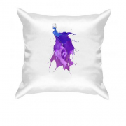Подушка с фиолетовой банкой краски