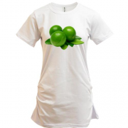 Подовжена футболка із зеленими лимонами (лаймом)