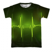3D футболка с стенограммой биения сердца