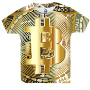 Дитяча 3D футболка з золотим Bitcoin
