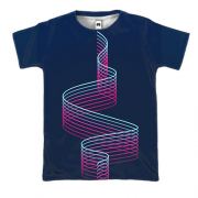 3D футболка з хвилястими лініями