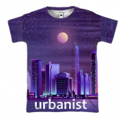 3D футболка с городом и надписью "Урбанист"