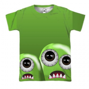 3D футболка с удивленными существами