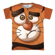 3D футболка з сумним тигром