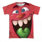 3D футболка з істотою з зеленим  язиком