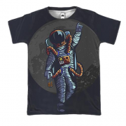 3D футболка с летящим космонавтом
