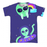 3D футболка с милым пришельцем