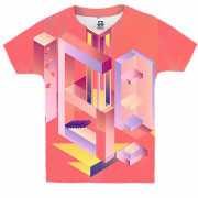 Дитяча 3D футболка з абстракцією геометрії