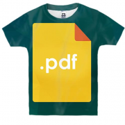 Детская 3D футболка с надписью PDF