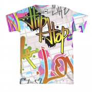 3D футболка с хип-хоп граффити