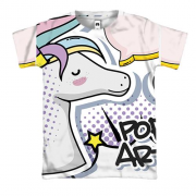 3D футболка Pop art unicorn