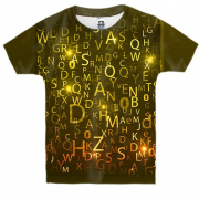 Детская 3D футболка со светящимися буквами