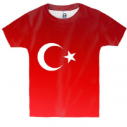 Детская 3D футболка с градиентным флагом Турции