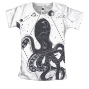 Женская 3D футболка с космическим осьминогом