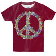 Дитяча 3D футболка з гербом миру і будівлями