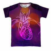 3D футболка с сердечной системой