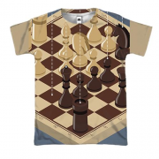 3D футболка с шахматами на доске