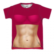 3D футболка с женским накаченным торсом