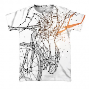 3D футболка з полігональним велосипедистом