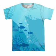 3D футболка с подводным миром