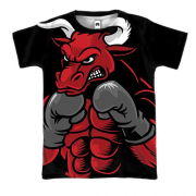 3D футболка с быком боксером