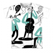 3D футболка с музыкальным джаз оркестром