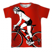 3D футболка з дівчиною на велосипеді