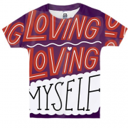Детская 3D футболка с надписью "Loving Myself"