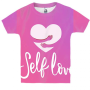Детская 3D футболка с надписью "Self love"