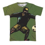 3D футболка с ярким футболистом с ирокезом