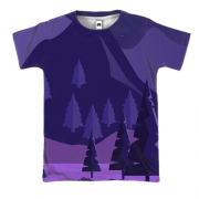 3D футболка с темным лесом