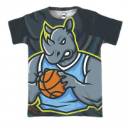 3D футболка Basketball носорог